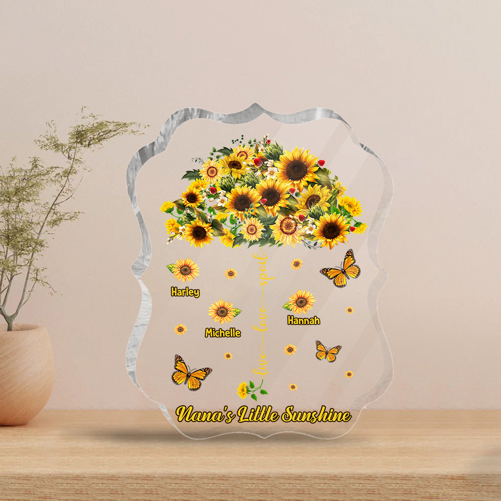 Vivez, aimez, gâtez - Plaque acrylique personnalisée pour grand-mère