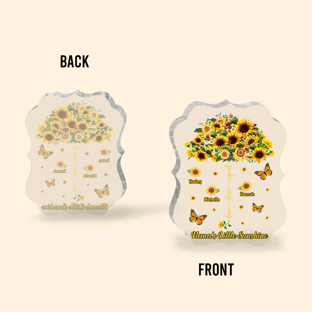 Vivez, aimez, gâtez - Plaque acrylique personnalisée pour grand-mère