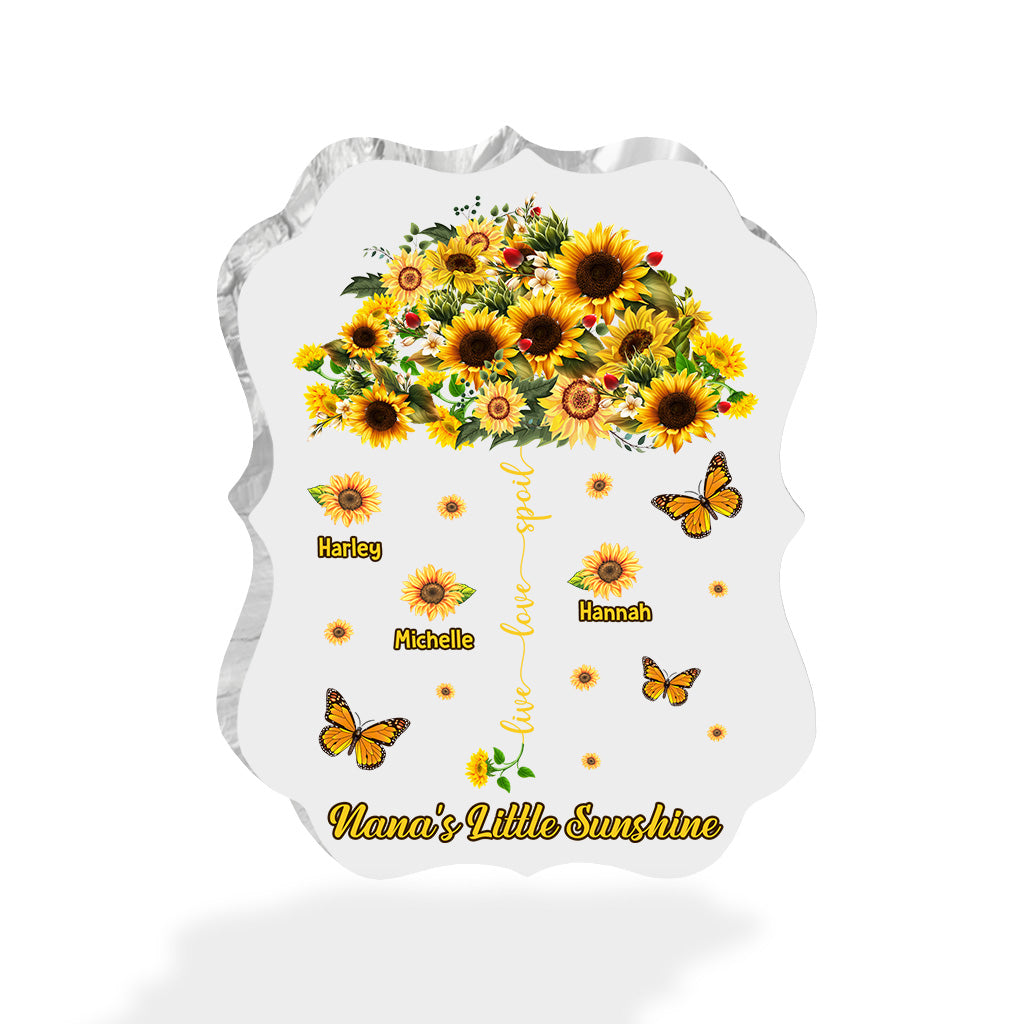 Vivez, aimez, gâtez - Plaque acrylique personnalisée pour grand-mère