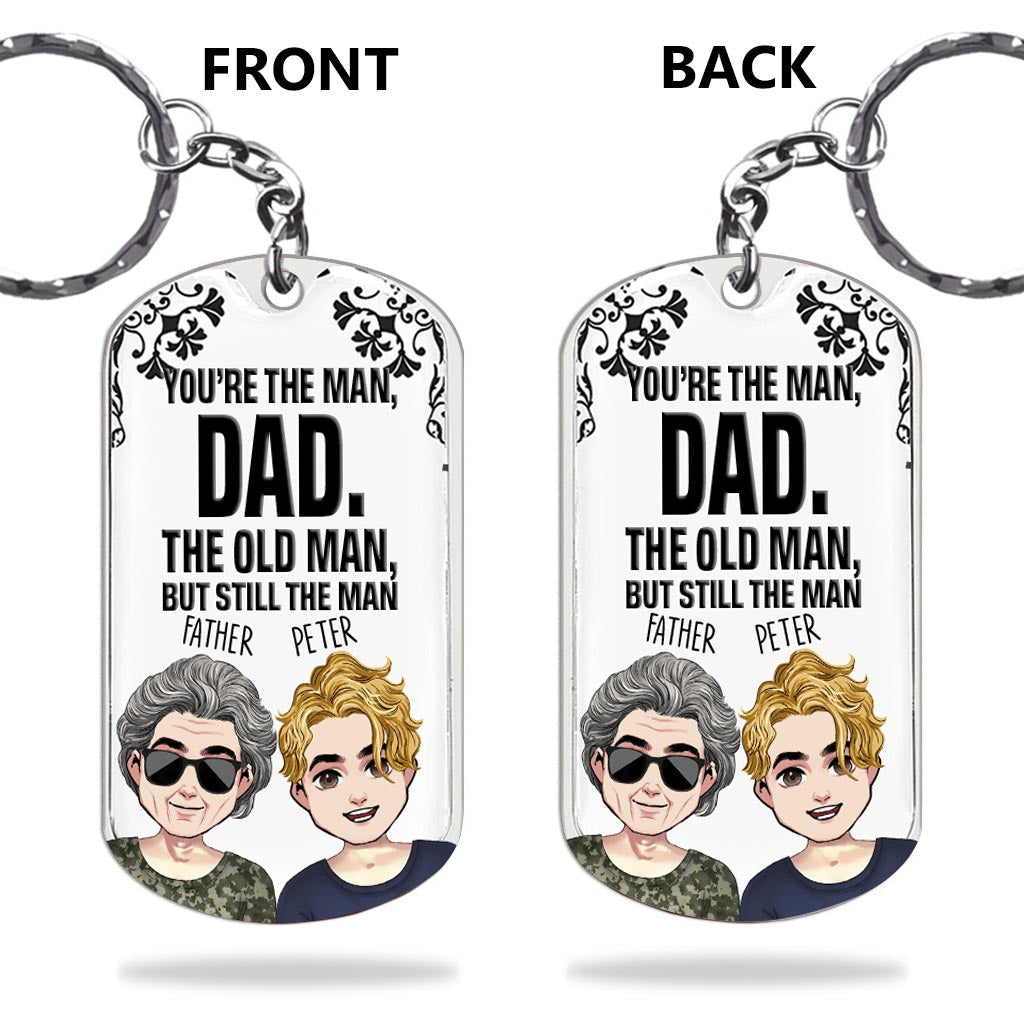 Tu es le meilleur - Porte-clés personnalisé pour père en acier inoxydable