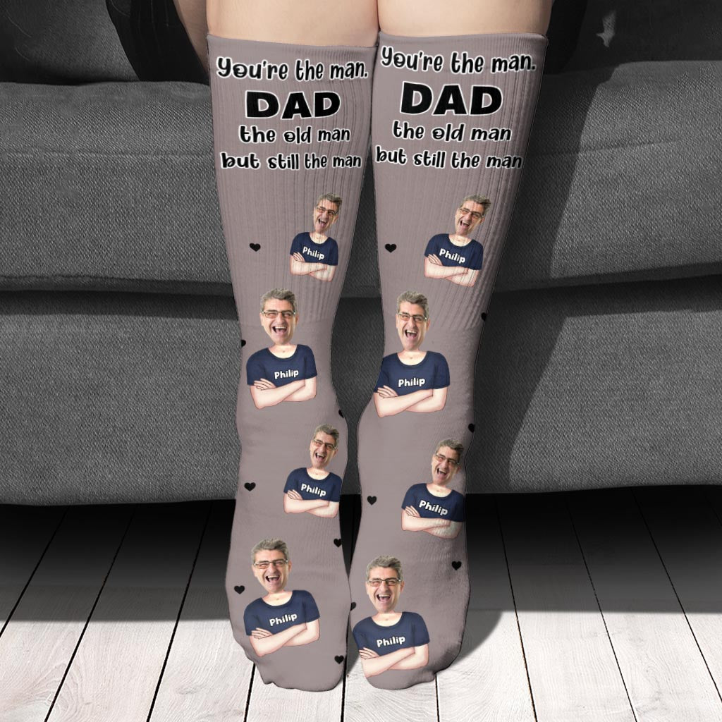 Tu es le meilleur ! – Cadeau pour papa, grand-père, oncle, mari – Chaussettes personnalisées