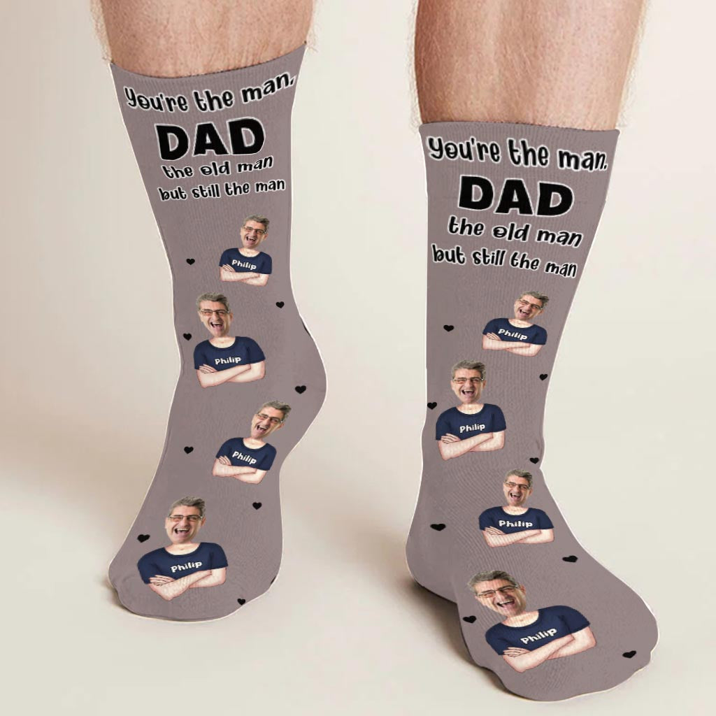 Tu es le meilleur ! – Cadeau pour papa, grand-père, oncle, mari – Chaussettes personnalisées