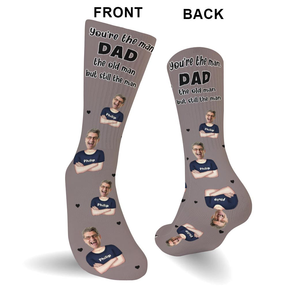 Tu es le meilleur ! – Cadeau pour papa, grand-père, oncle, mari – Chaussettes personnalisées