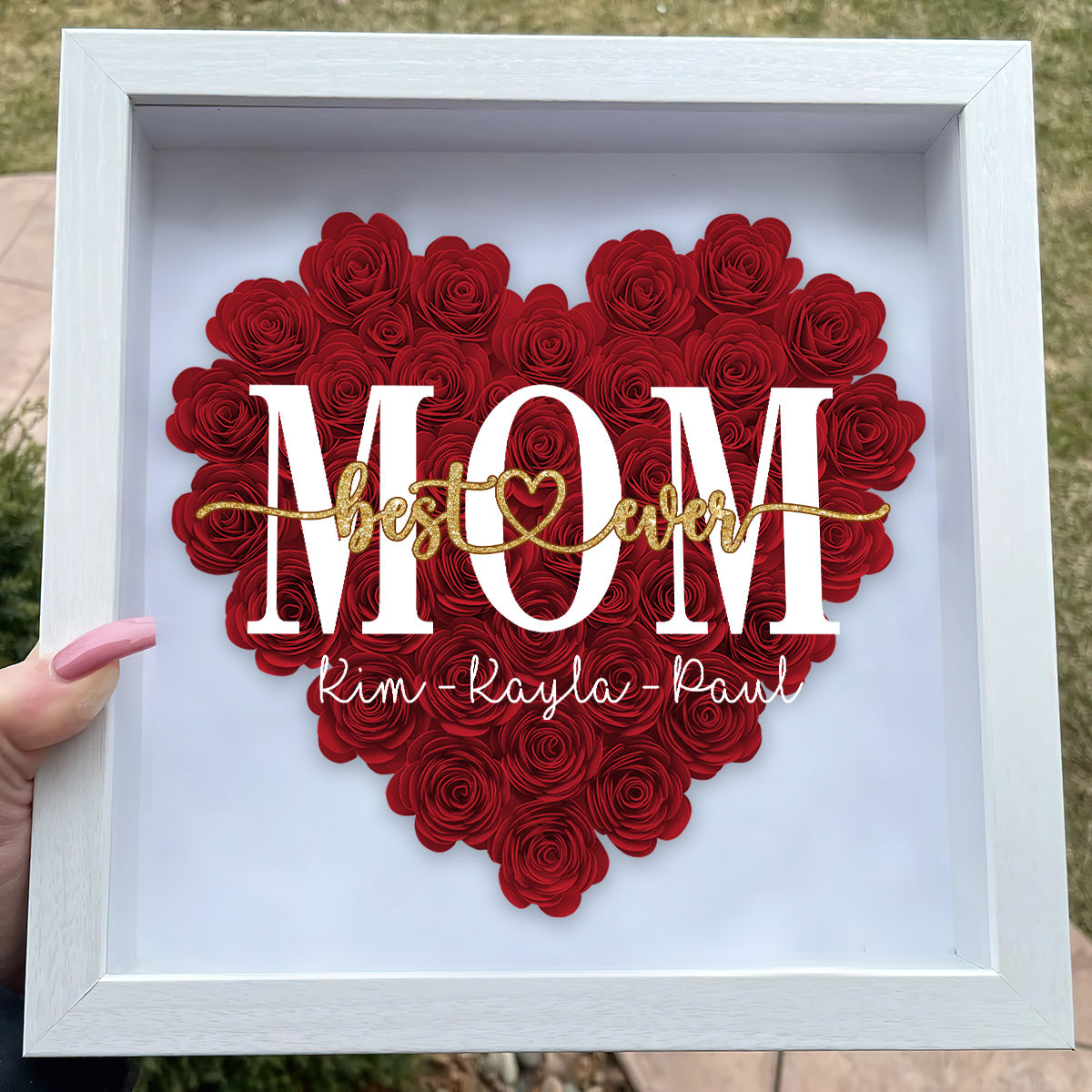 Meilleure maman du monde - Cadeau pour maman, grand-mère, grand-père, papa, tante, sœur - Boîte à fleurs personnalisée