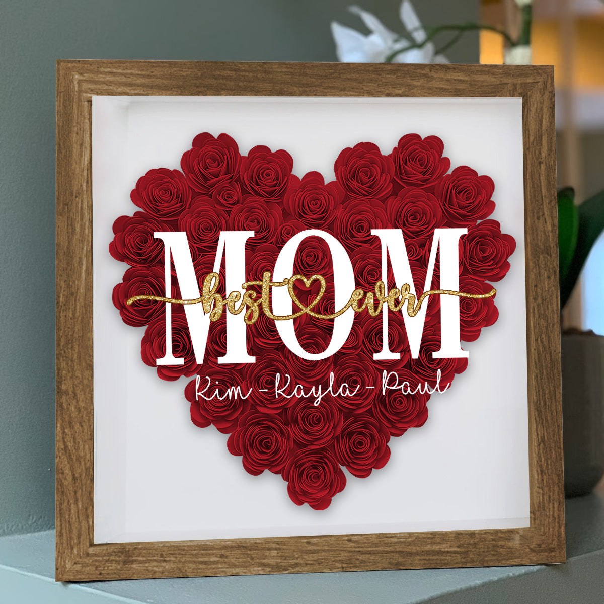 Meilleure maman du monde - Cadeau pour maman, grand-mère, grand-père, papa, tante, sœur - Boîte à fleurs personnalisée