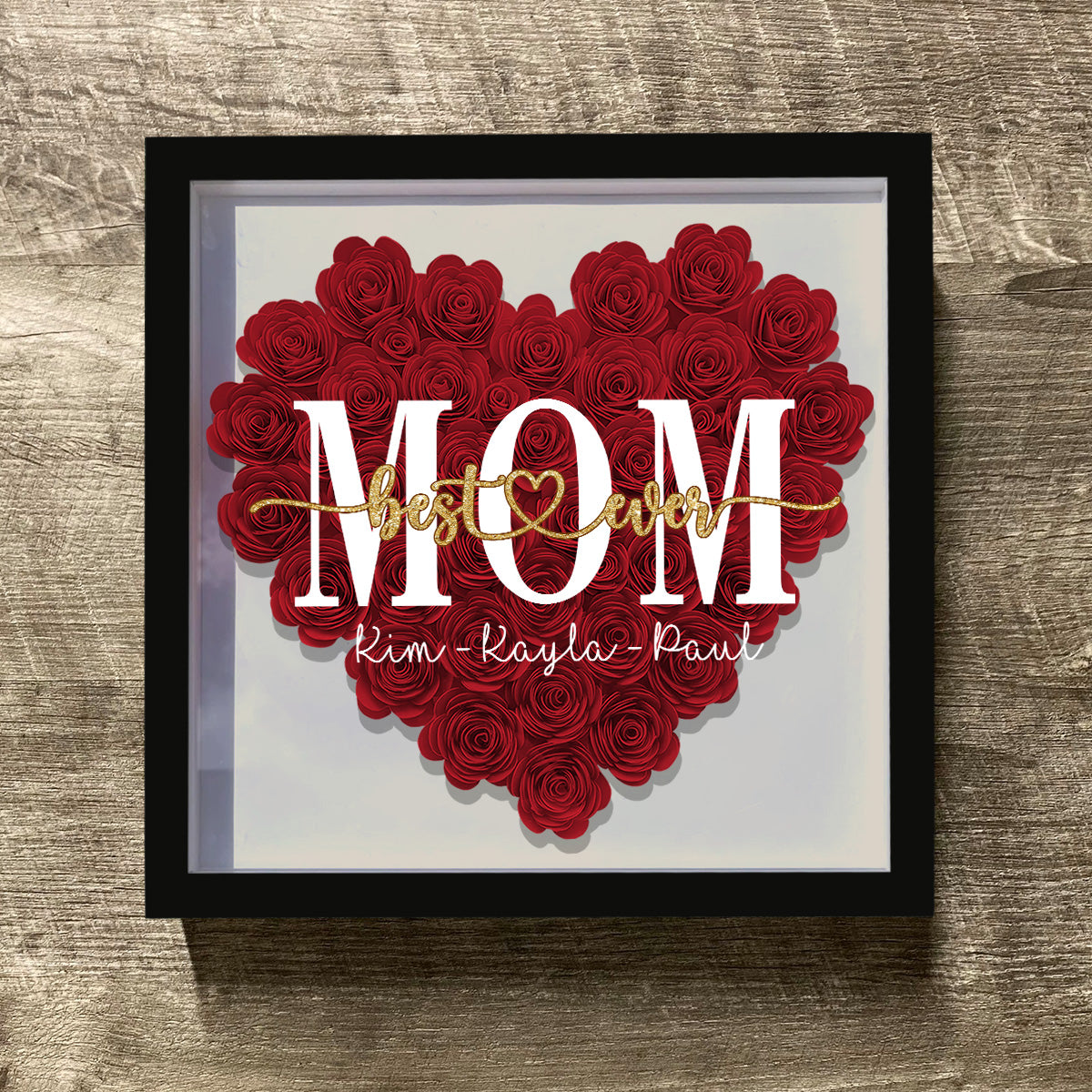 Meilleure maman du monde - Cadeau pour maman, grand-mère, grand-père, papa, tante, sœur - Boîte à fleurs personnalisée