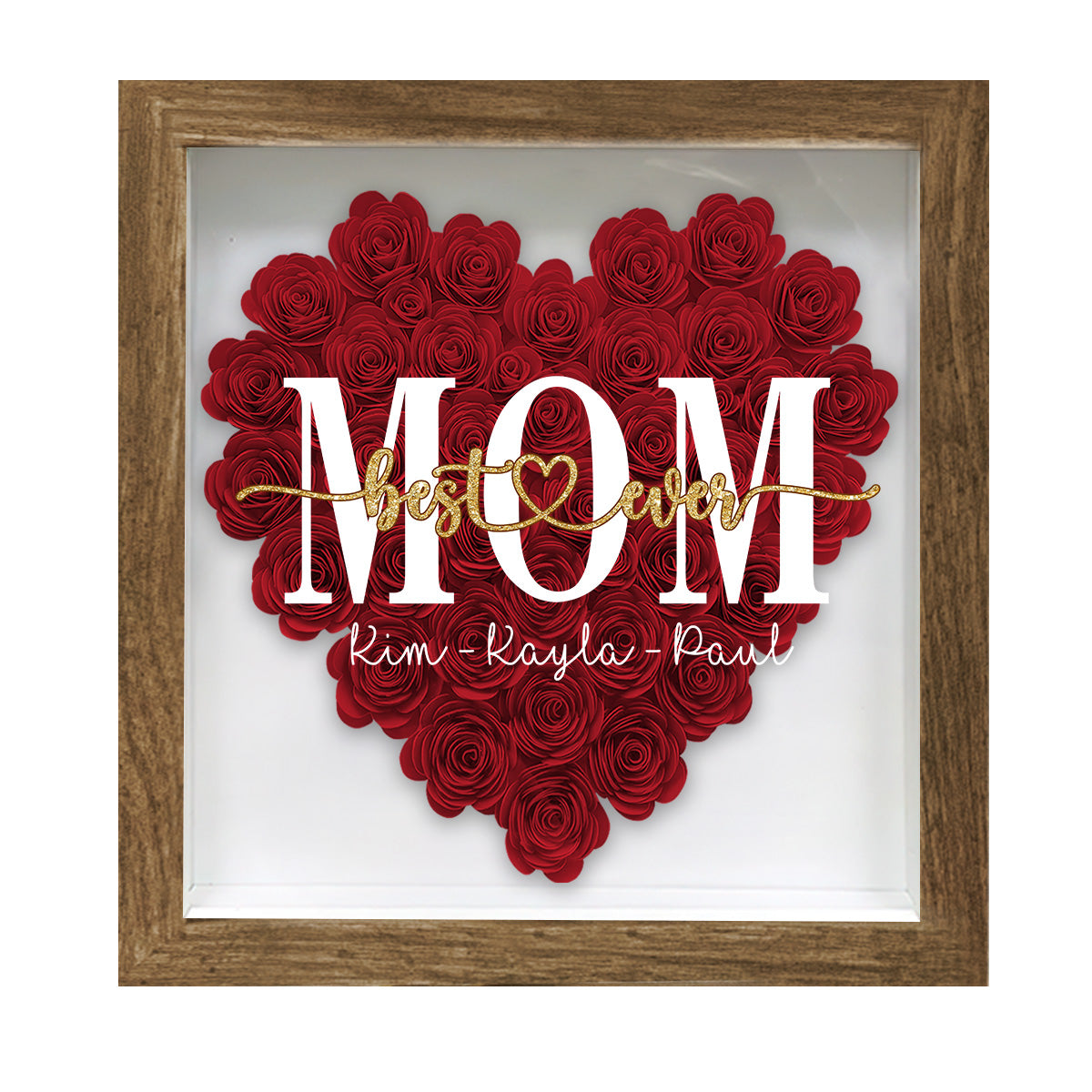 Meilleure maman du monde - Cadeau pour maman, grand-mère, grand-père, papa, tante, sœur - Boîte à fleurs personnalisée