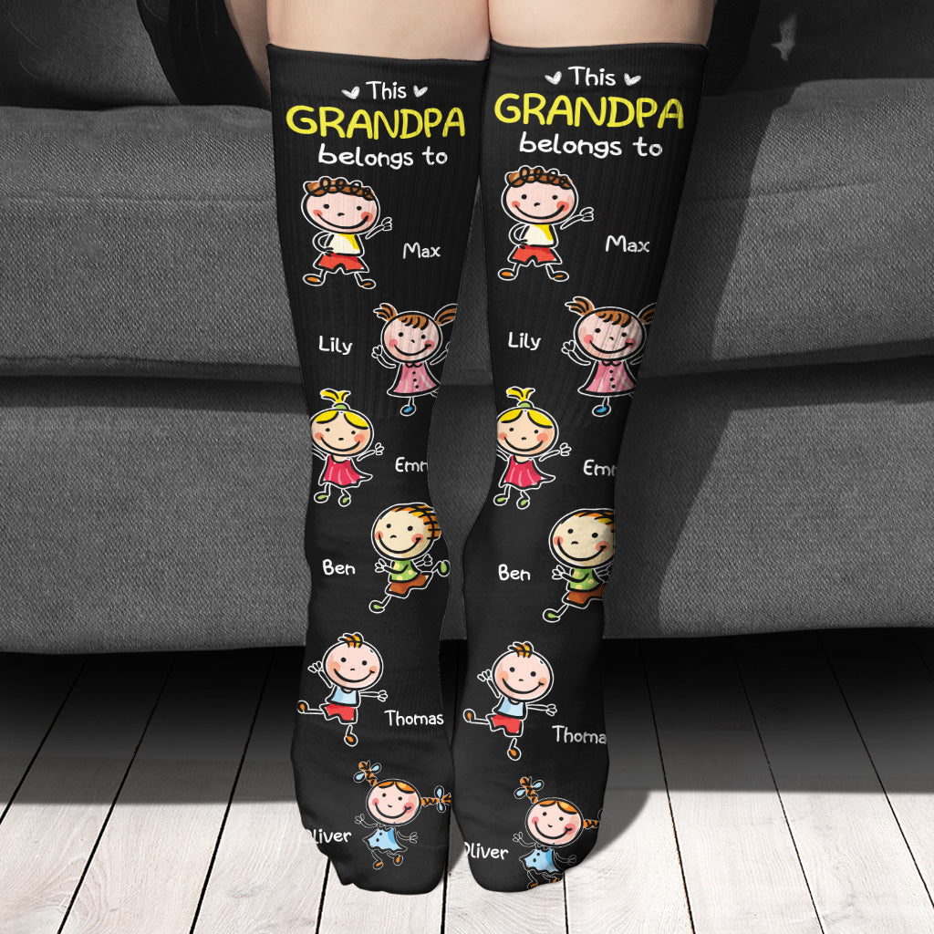 Ce grand-père appartient à - Chaussettes personnalisées pour grand-père