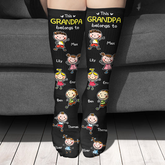 Ce grand-père appartient à - Chaussettes personnalisées pour grand-père