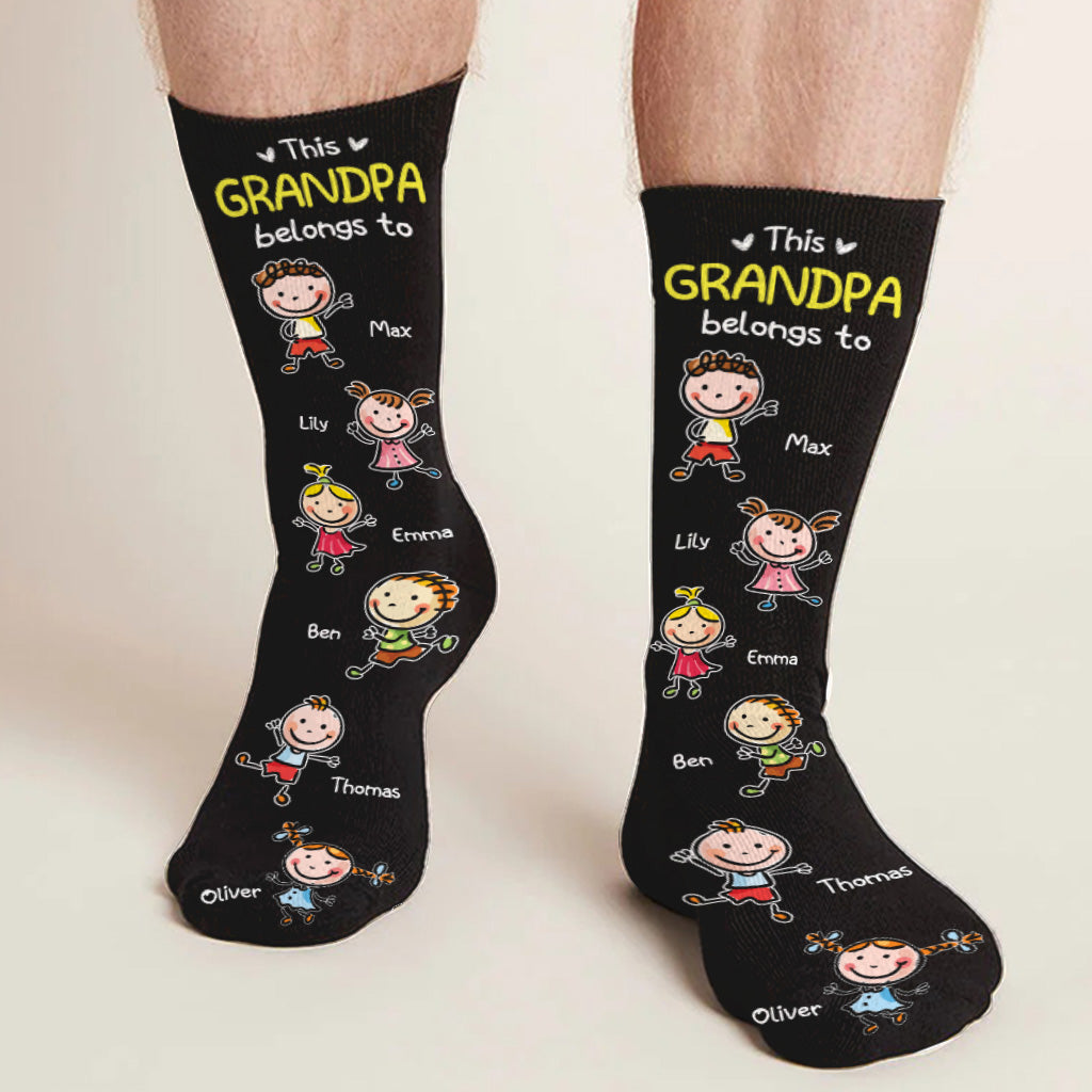 Ce grand-père appartient à - Chaussettes personnalisées pour grand-père