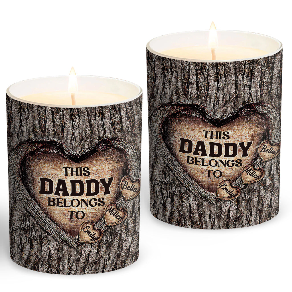 Dad's Heart - Gift for dad, grandma, grandpa, mom, uncle, aunt, brother, sister - Personalized Candle With Wooden Lid