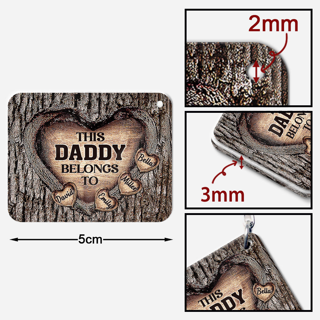 Ce porte-clés personnalisé « Papa appartient à… » - Cadeau pour papa, grand-mère, grand-père, maman, oncle, tante, frère, sœur