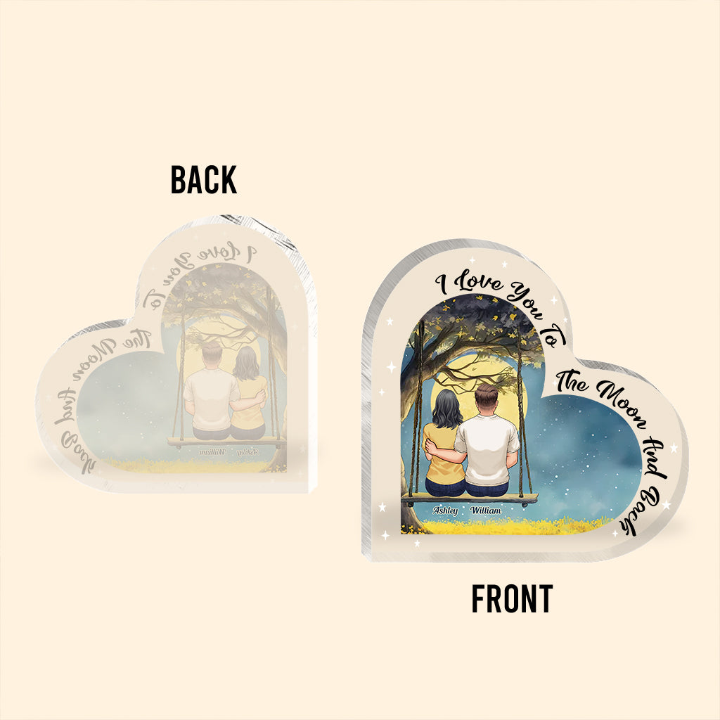 Aller et retour sur Terre - Plaque acrylique personnalisée pour couple