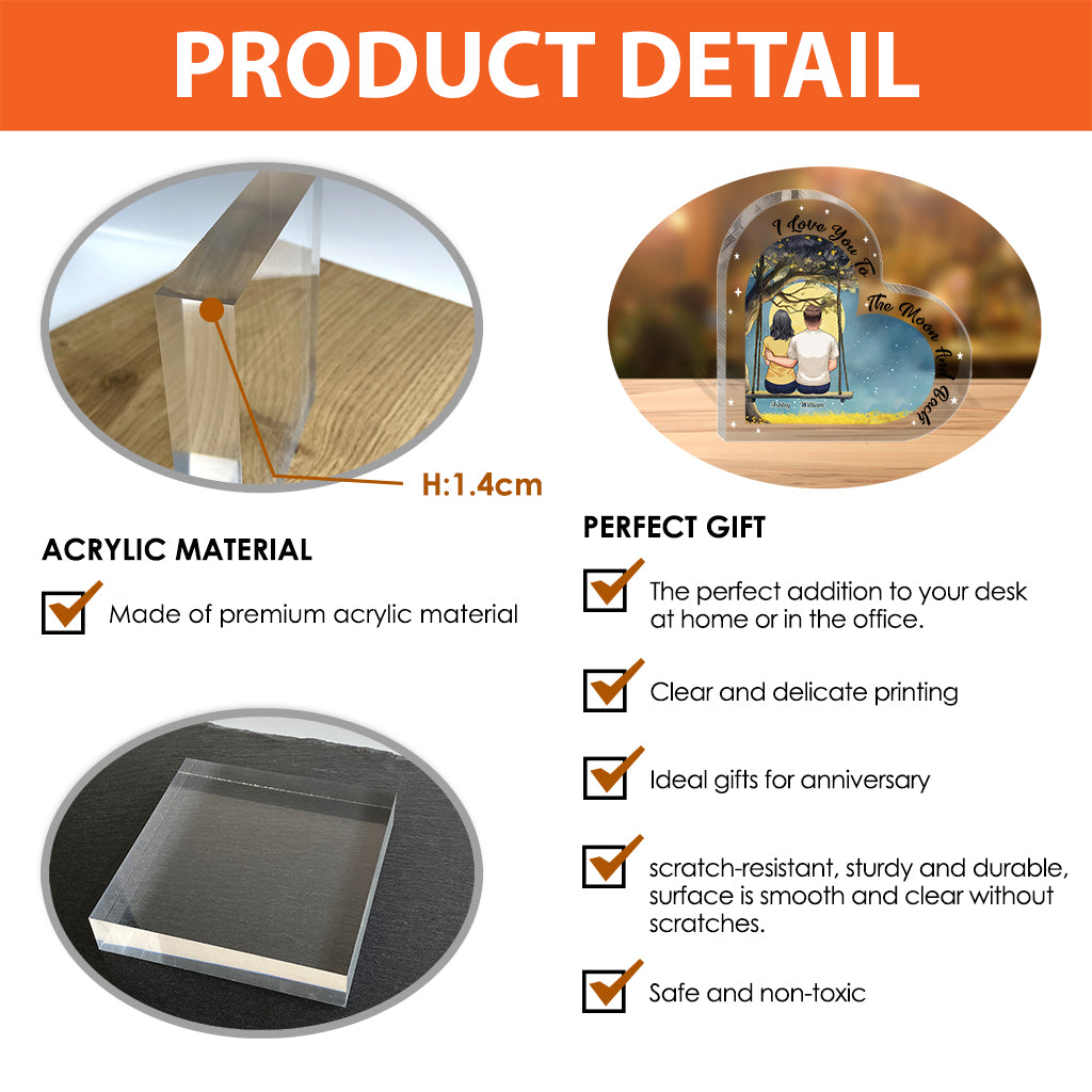 Aller et retour sur Terre - Plaque acrylique personnalisée pour couple