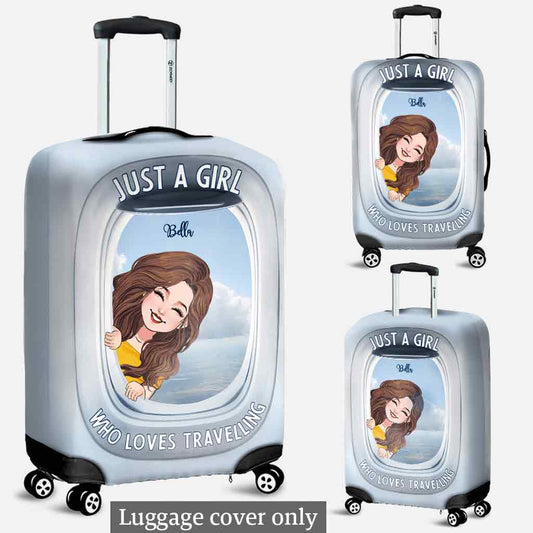 Une fille qui adore voyager - Housse de valise personnalisée