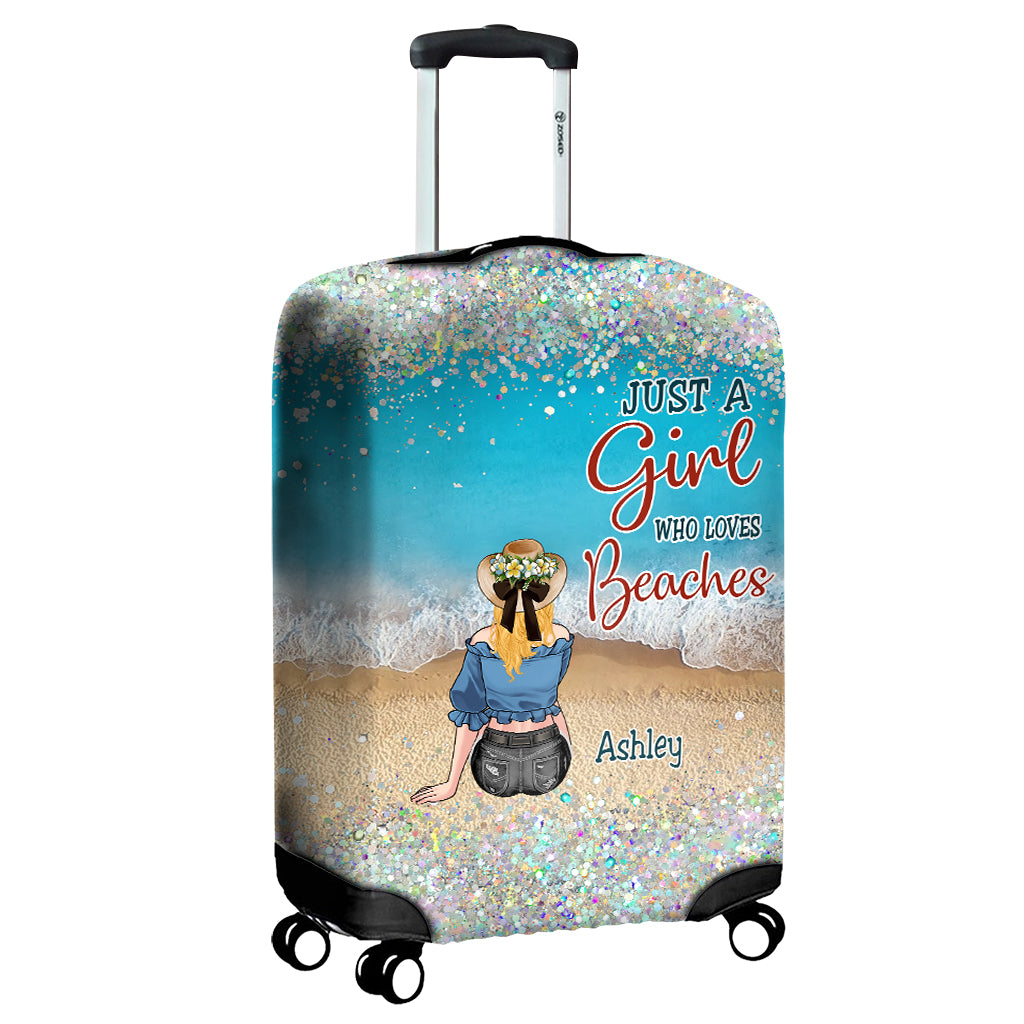 Just A Girl Who Loves Beaches - Personalized Sea Lover Luggage Cover