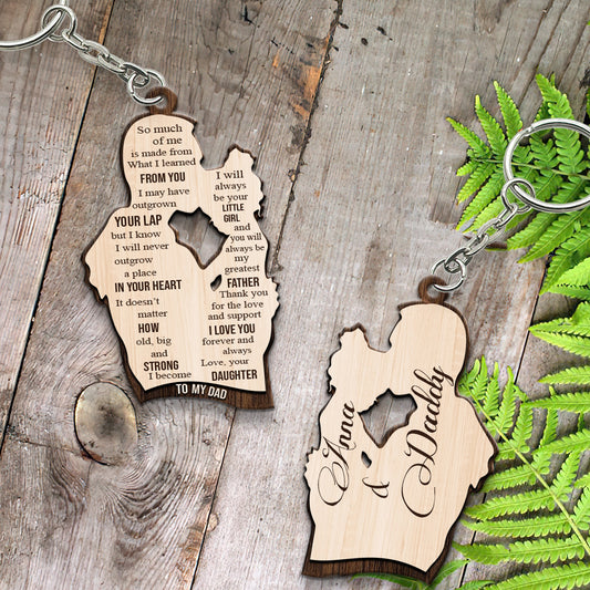 À mon papa - Porte-clés personnalisé pour papa (Impression recto verso)