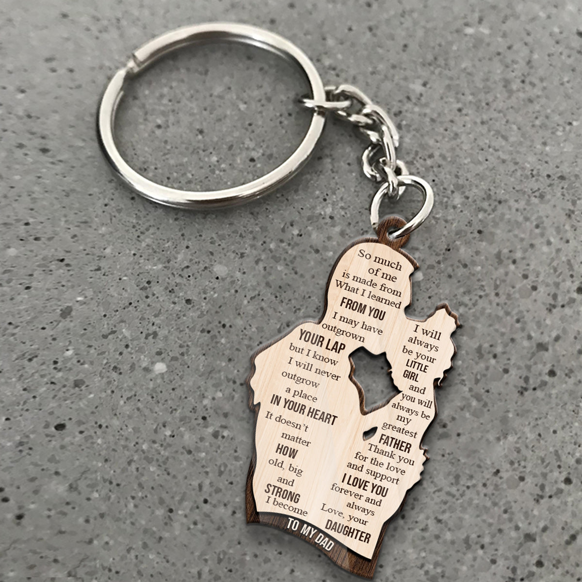 To My Dad - Personalized Father Keychain (Printed On Both Sides)
