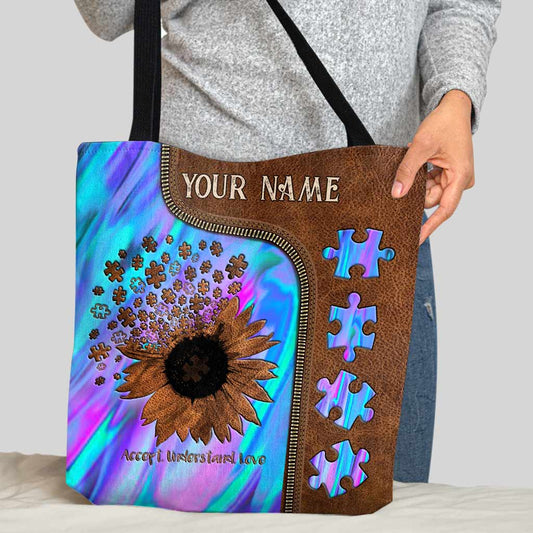 Accept Understand Love - Autism Awareness Personalized Tote Bag