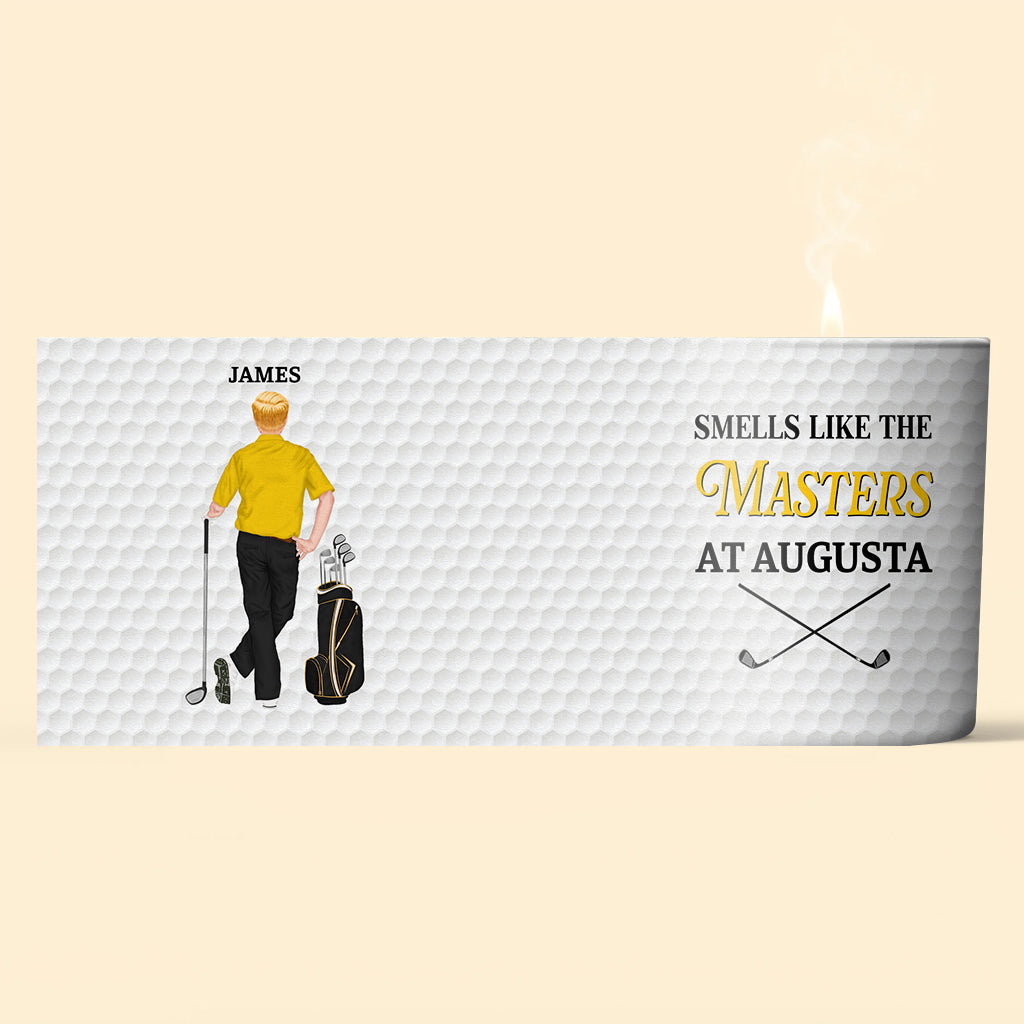 Parfum du Masters - Bougie de golf personnalisée avec couvercle en bois