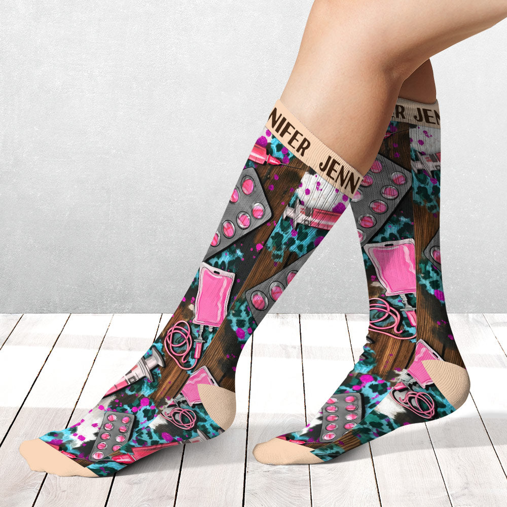 Vie d'infirmière - Chaussettes d'infirmière personnalisées