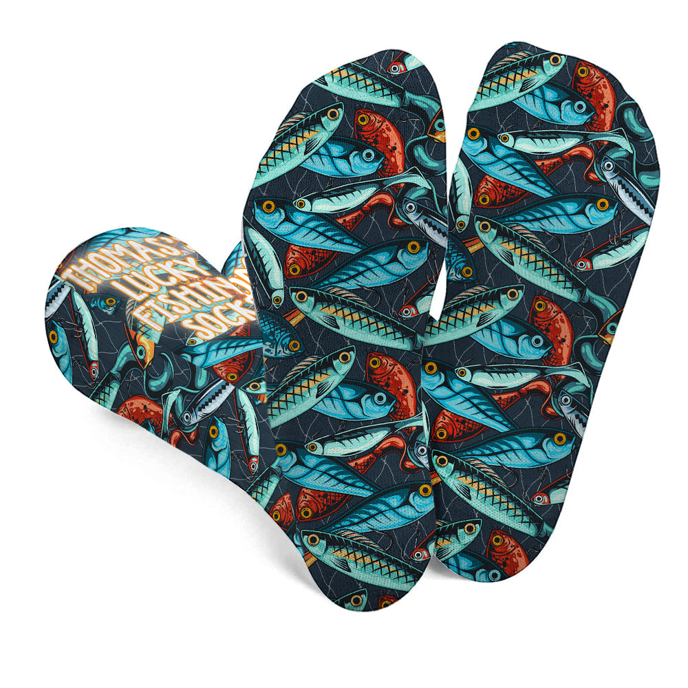 Mes chaussettes de pêche porte-bonheur - Chaussettes de pêche personnalisées