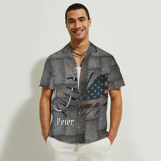 Chemise hawaïenne de pêche personnalisée Patriot Anglers Vintage