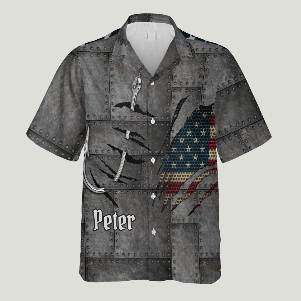 Patriot Anglers Vintage - Personalized Fishing Hawaiian Shirt