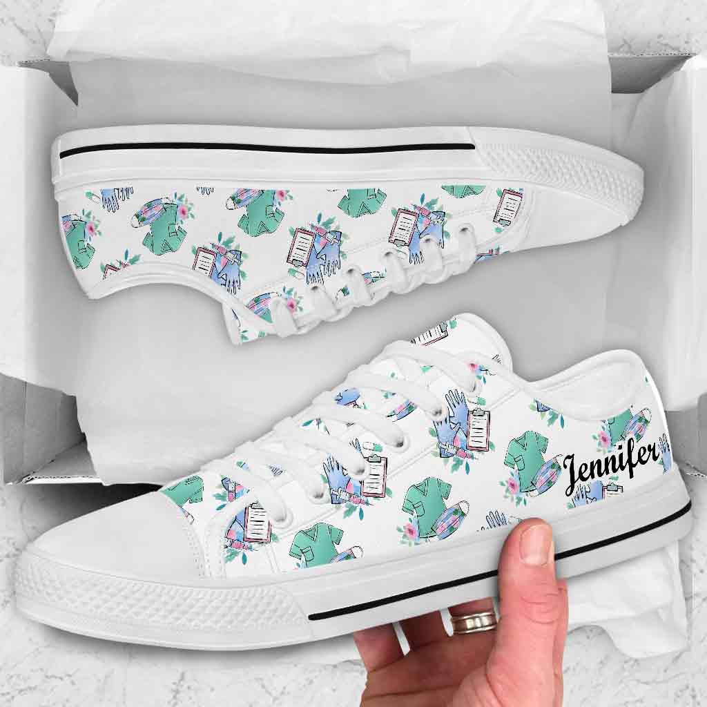 Nurse Work - Personalized Nurse Low Top Shoes