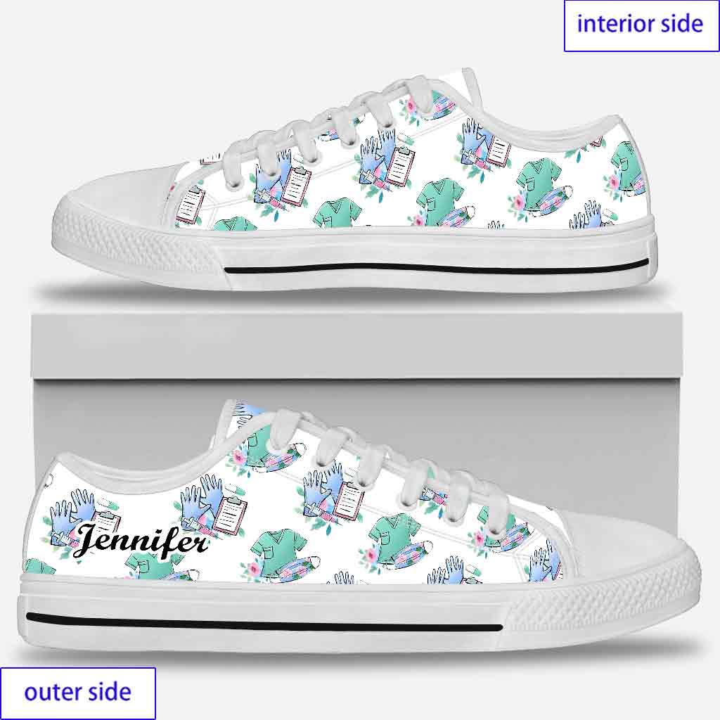 Nurse Work - Personalized Nurse Low Top Shoes