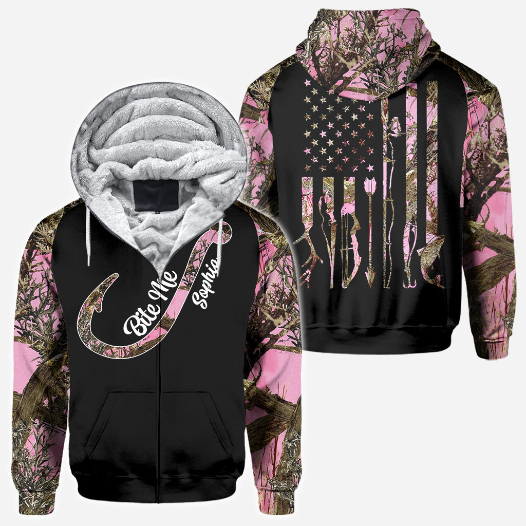 Fille pêcheuse - T-shirt de pêche personnalisé intégral