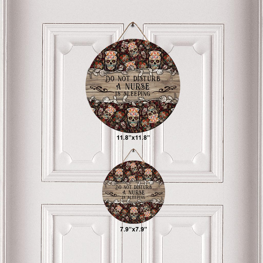 Ne pas déranger - Panneau rond en bois personnalisé pour infirmière