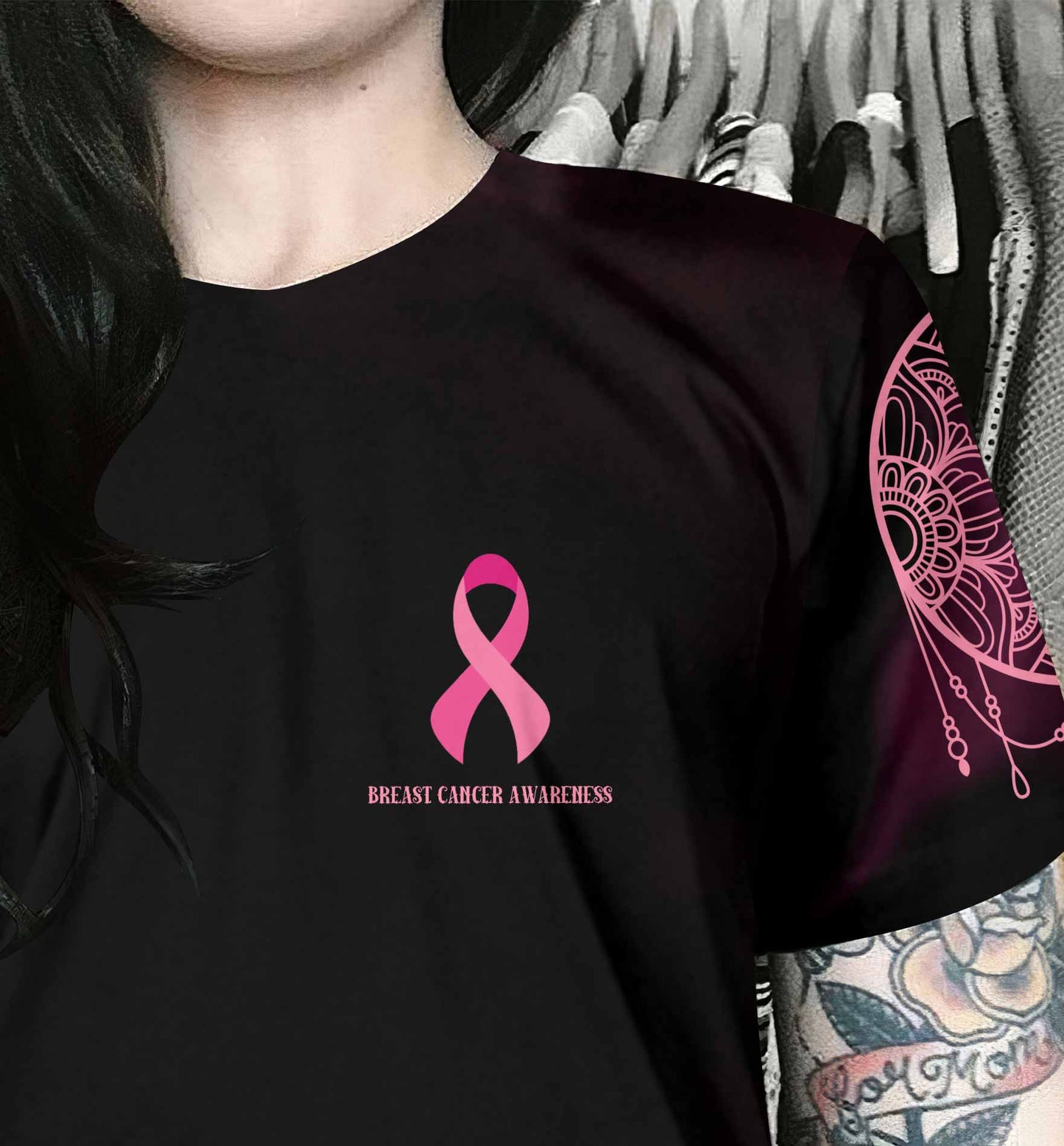 En octobre, on porte du rose - T-shirt intégral de sensibilisation au cancer du sein