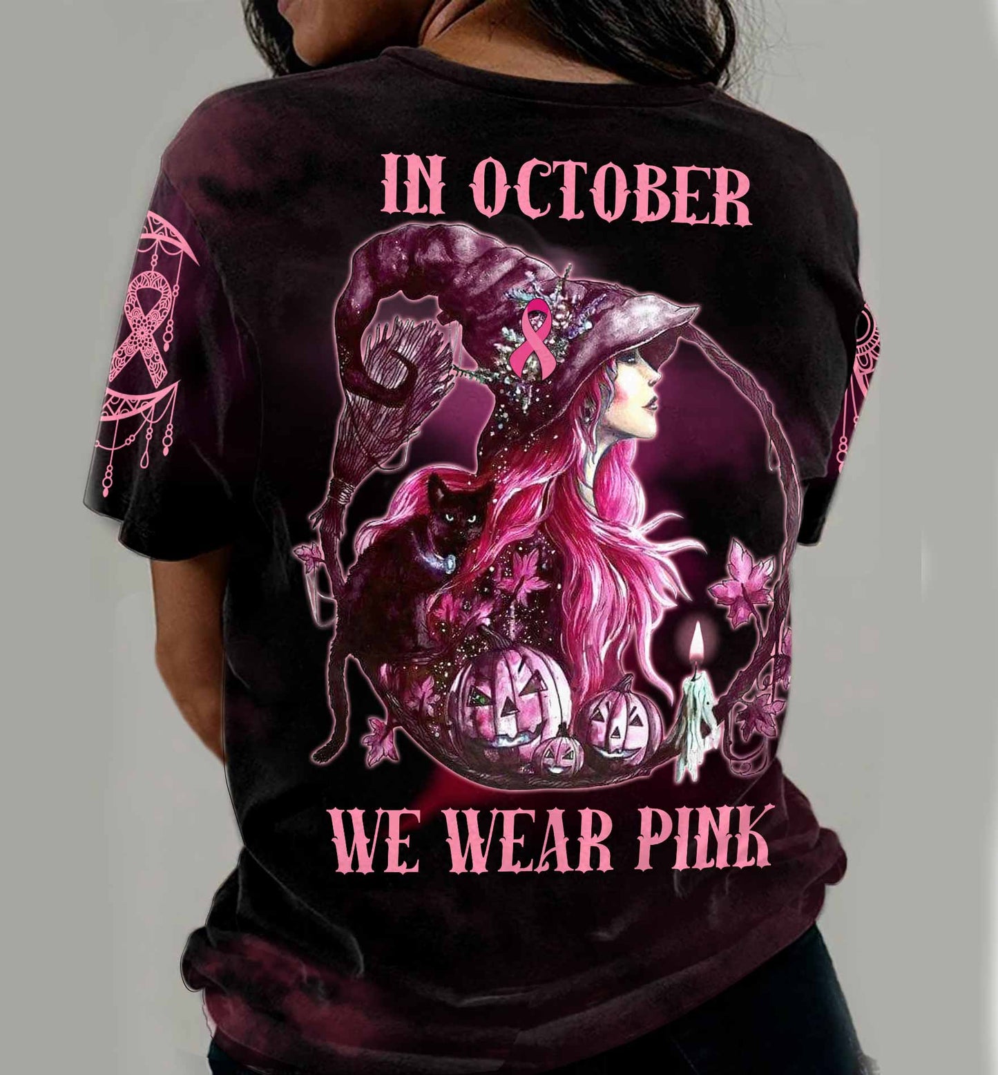 En octobre, on porte du rose - T-shirt intégral de sensibilisation au cancer du sein
