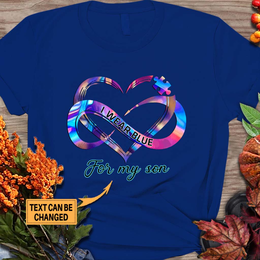 Je porte du bleu - T-shirt et sweat à capuche personnalisés pour la sensibilisation à l'autisme