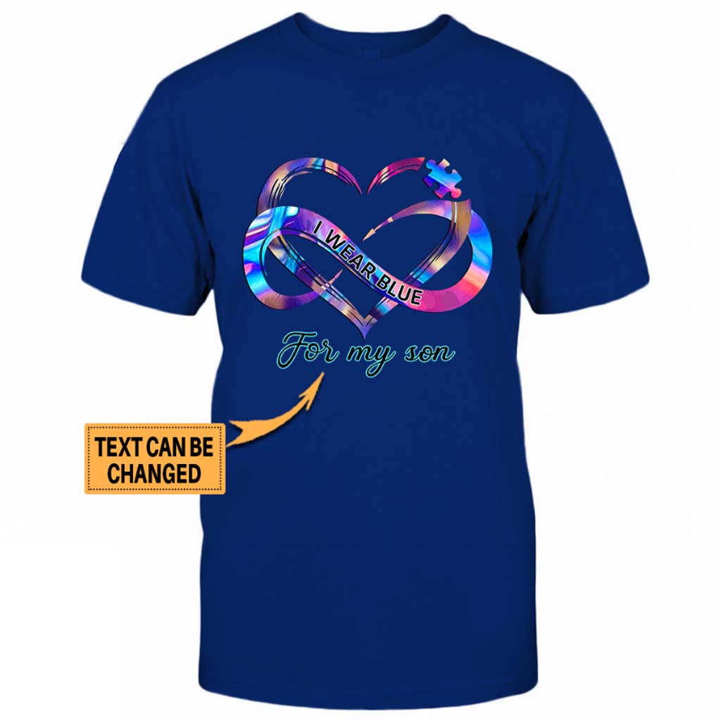 Je porte du bleu - T-shirt et sweat à capuche personnalisés pour la sensibilisation à l'autisme