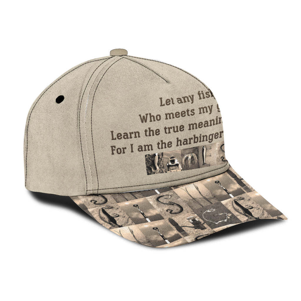 Let Any Fish Who Meets My Gaze Vintage Fishing Alphabet - Personalized Fishing Classic Cap
