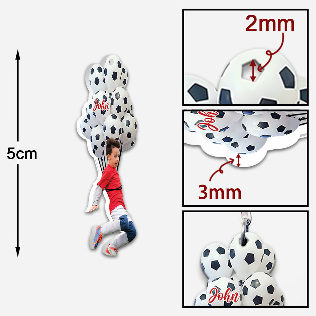 Happy Football Player - Personalized Football Keychain