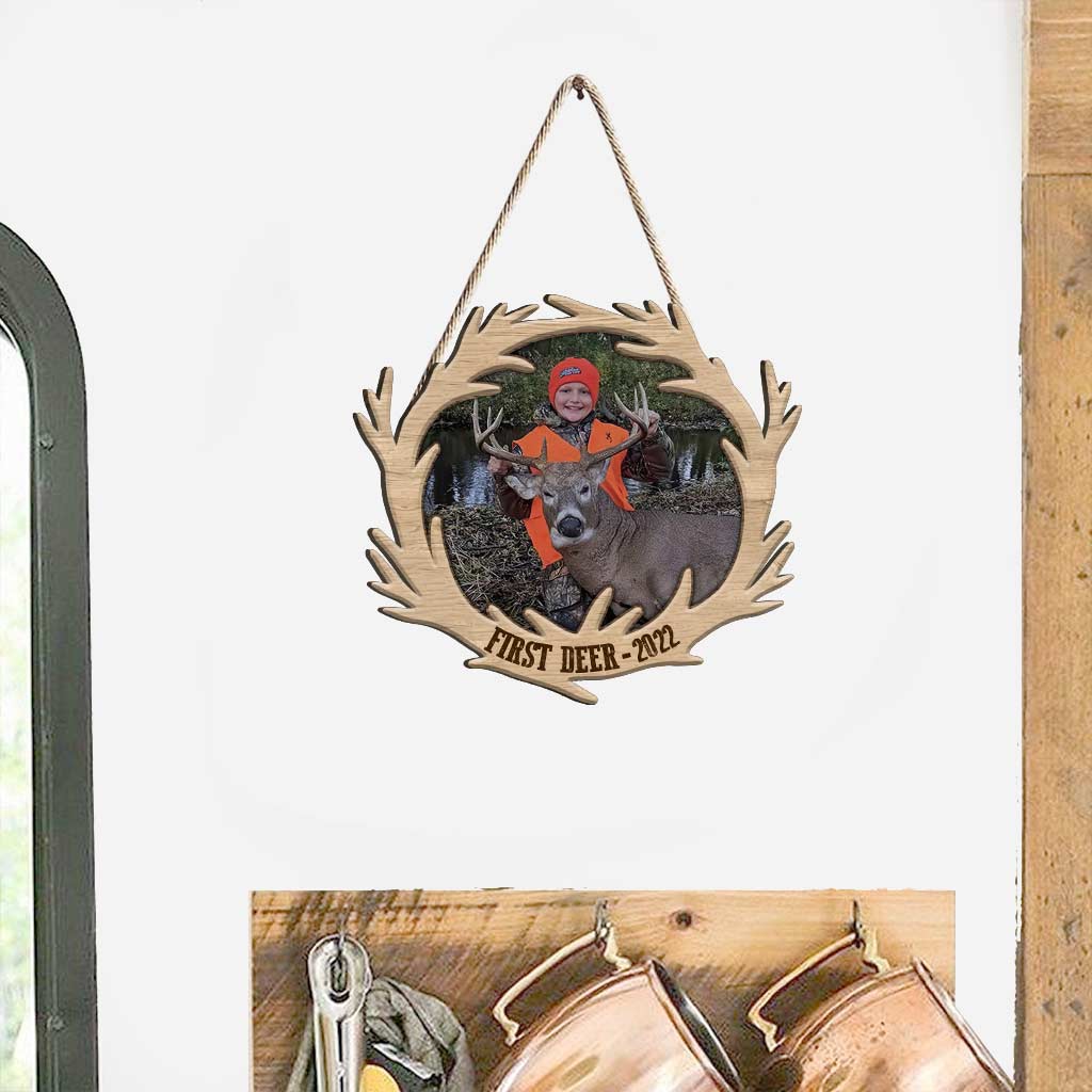 Premier cerf - Panneau en bois personnalisé pour la chasse
