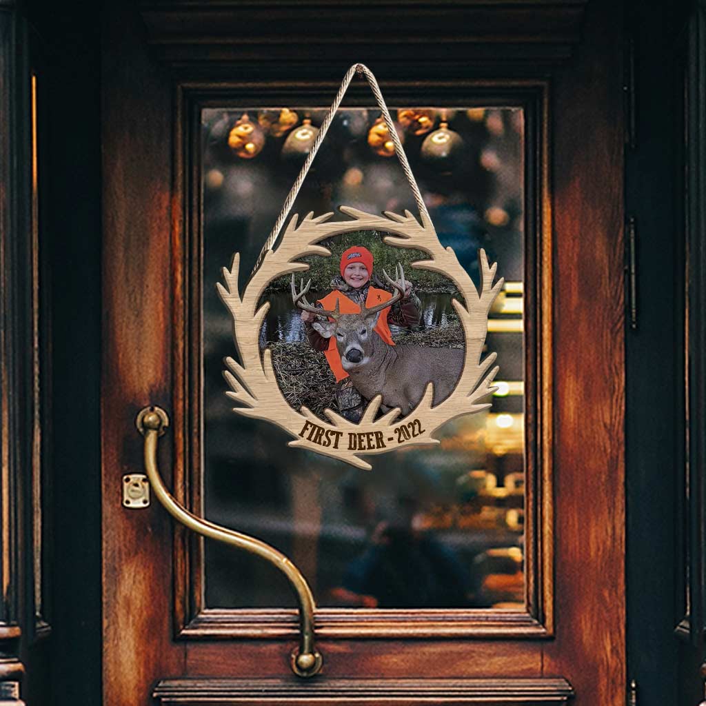 Premier cerf - Panneau en bois personnalisé pour la chasse