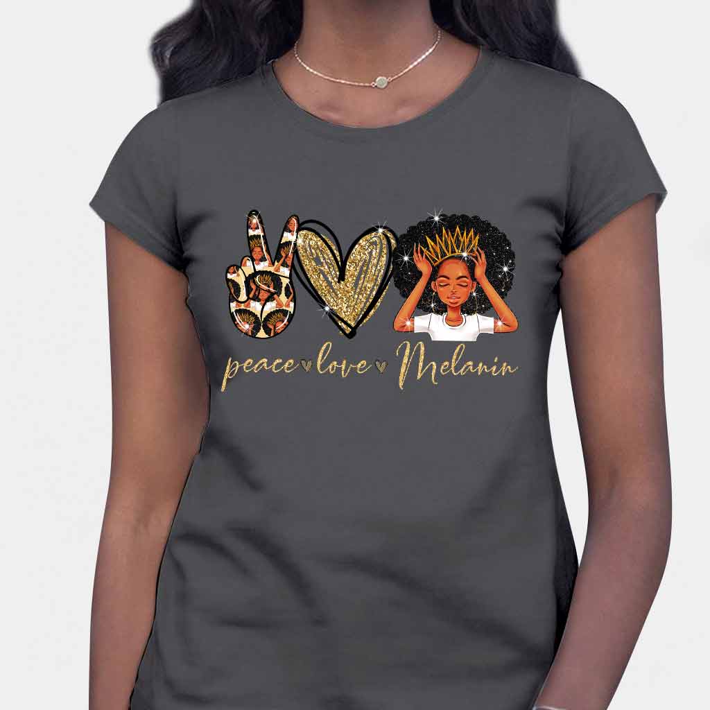 T-shirt et sweat à capuche Melanin - Afro-Américain avec imprimé à paillettes imitation 1121