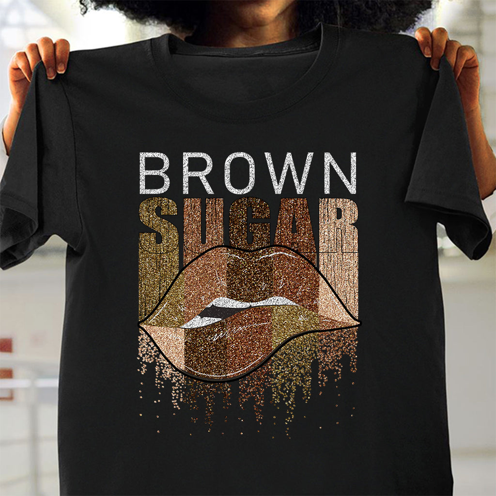 Brown Sugar - T-shirt et sweat à capuche afro-américains avec imprimé à paillettes imitation 1121