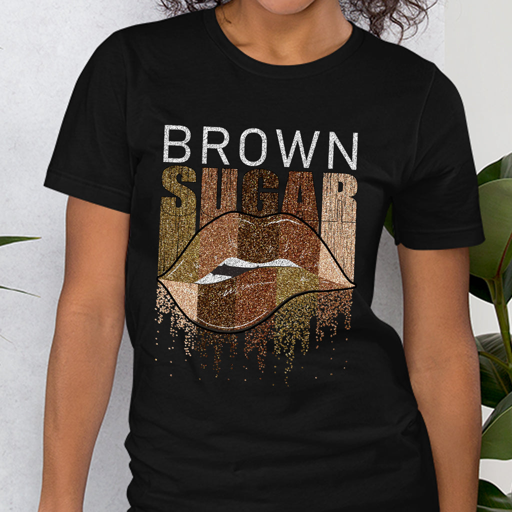 Brown Sugar - T-shirt et sweat à capuche afro-américains avec imprimé à paillettes imitation 1121