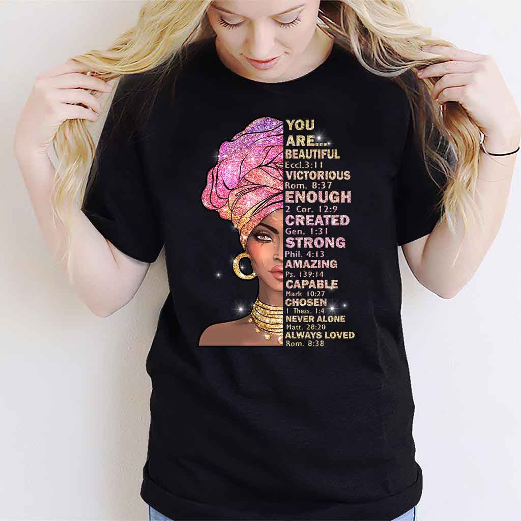 Tu es magnifique - T-shirt et sweat à capuche afro-américains avec imprimé à paillettes imitation 1121