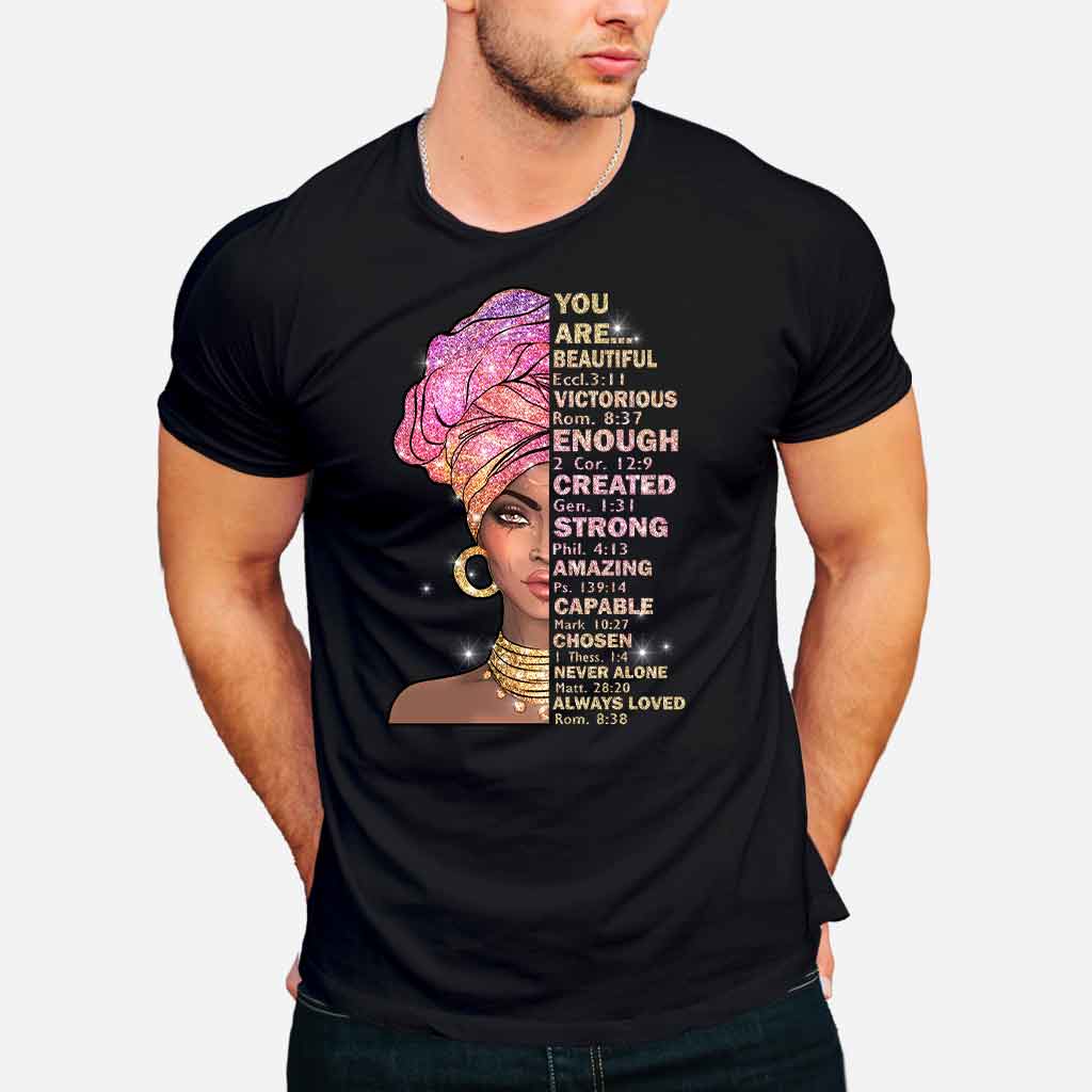 Tu es magnifique - T-shirt et sweat à capuche afro-américains avec imprimé à paillettes imitation 1121
