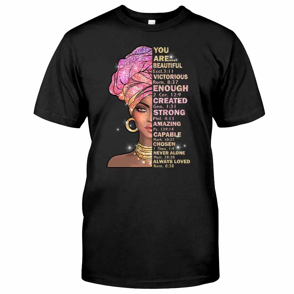Tu es magnifique - T-shirt et sweat à capuche afro-américains avec imprimé à paillettes imitation 1121