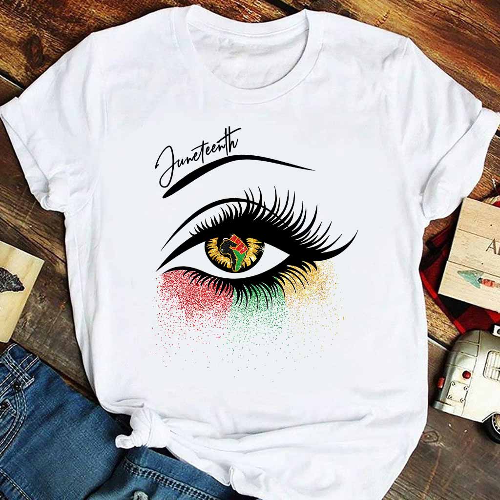 Juneteenth - T-shirt et sweat à capuche afro-américains avec imprimé à paillettes imitation 112021