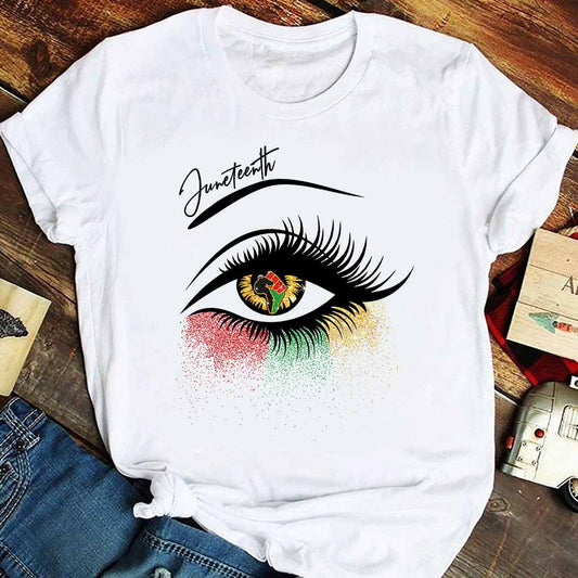 Juneteenth - T-shirt et sweat à capuche afro-américains avec imprimé à paillettes imitation 112021