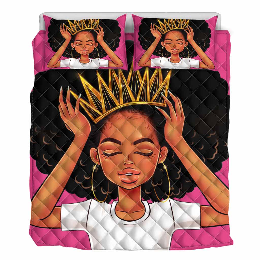 Reine Noire - Ensemble de courtepointe afro-américaine personnalisé 1121