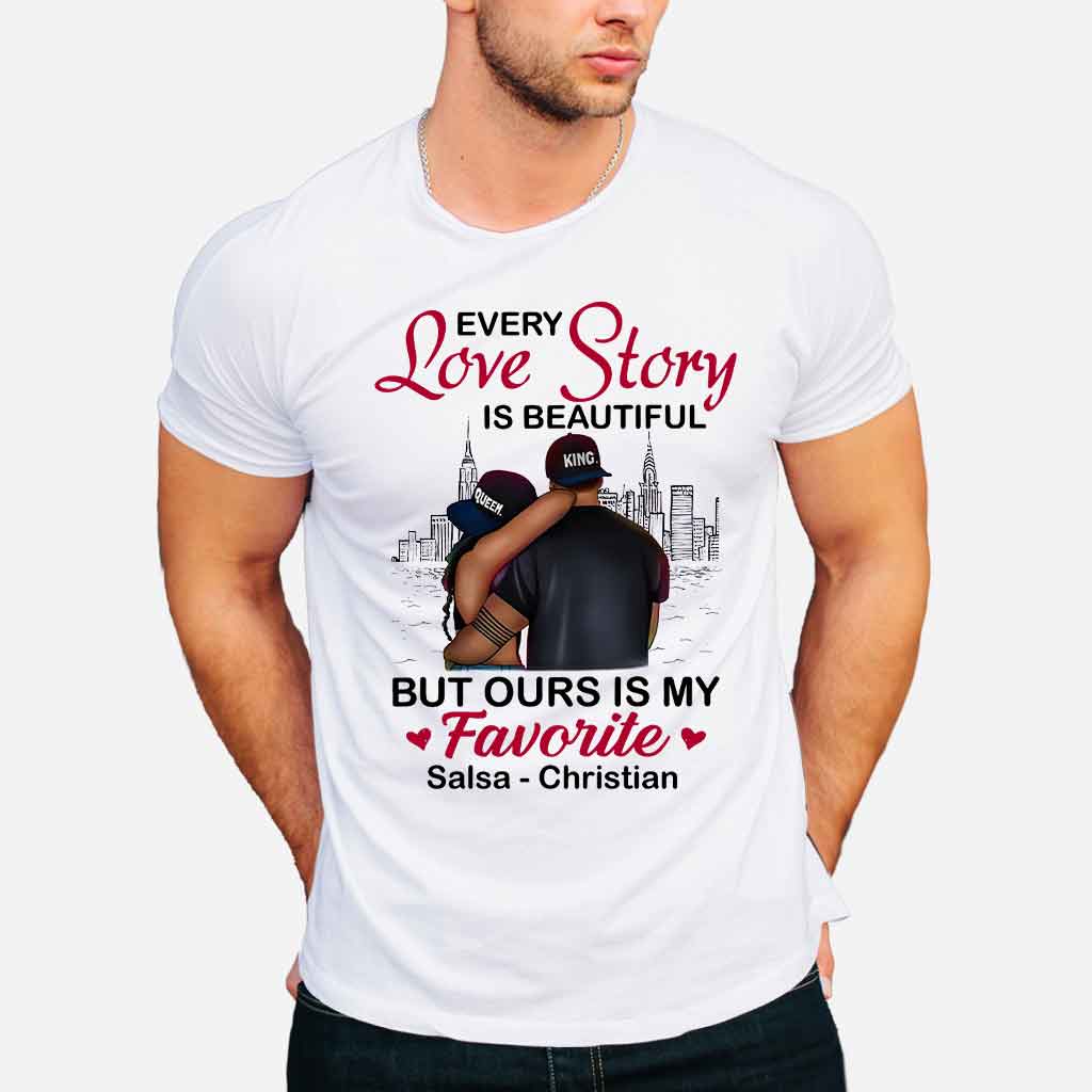 Couple noir - T-shirt et sweat à capuche personnalisés afro-américains 112021